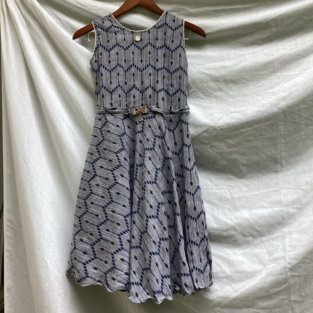 Maria gray patterned formal dress with some gold details, size 34 (US 2)